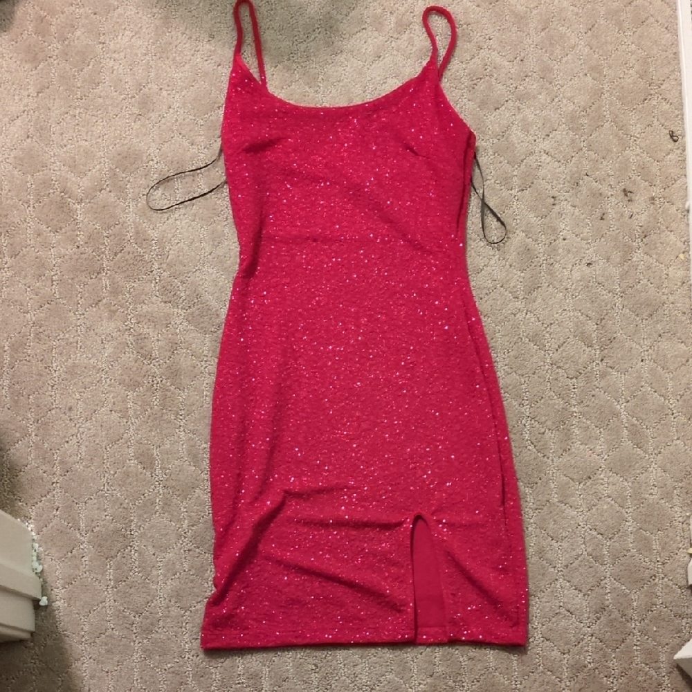 Windsor Sparkling Red Mini Dress With Slit